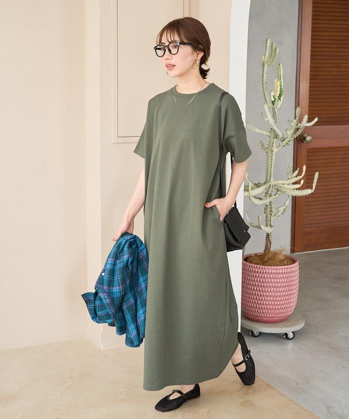 USA棉 寬鬆廓形 T恤式連衣裙