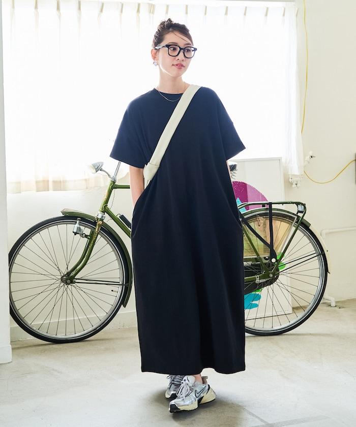 USA棉 寬鬆廓形 T恤式連衣裙