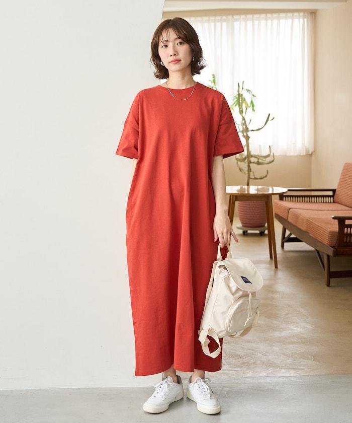 USA棉 寬鬆廓形 T恤式連衣裙