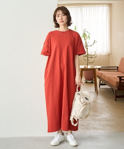 USA棉 寬鬆廓形 T恤式連衣裙