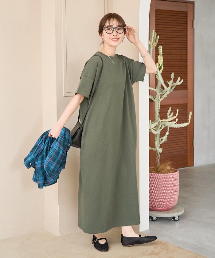 USA棉 寬鬆廓形 T恤式連衣裙