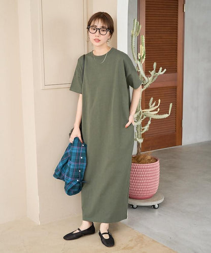 USA棉 寬鬆廓形 T恤式連衣裙