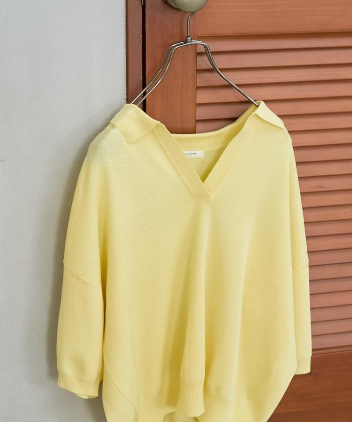 短袖Polo領開襟夏季針織上衣