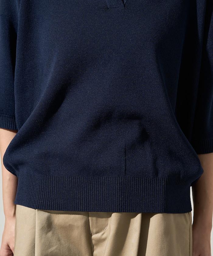 短袖Polo領開襟夏季針織上衣