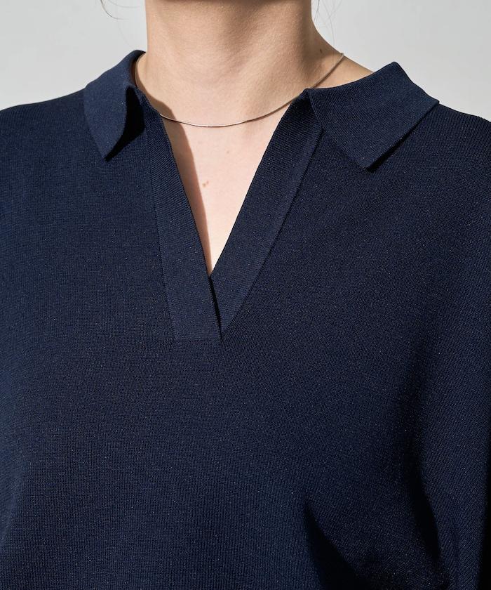 短袖Polo領開襟夏季針織上衣