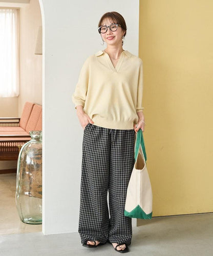 短袖Polo領開襟夏季針織上衣