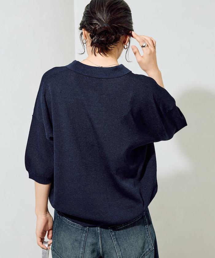 短袖Polo領開襟夏季針織上衣