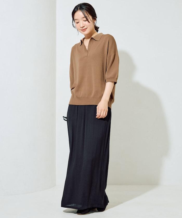 短袖Polo領開襟夏季針織上衣