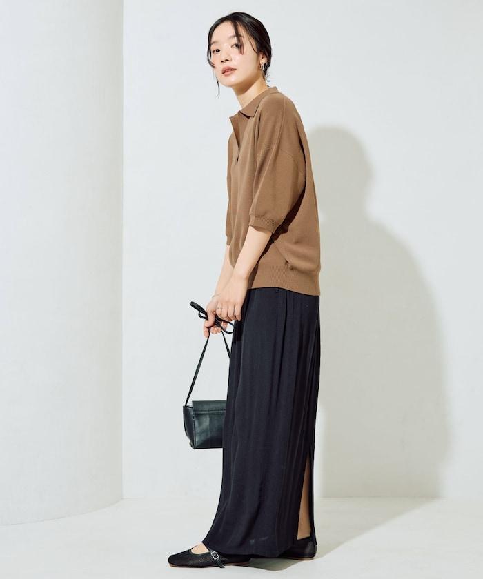 短袖Polo領開襟夏季針織上衣