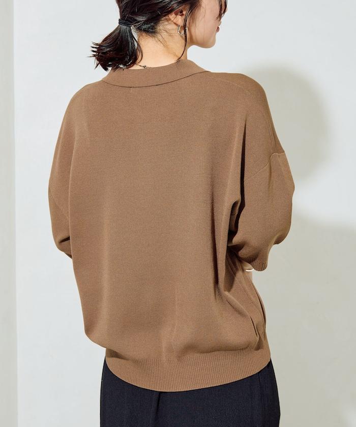 短袖Polo領開襟夏季針織上衣