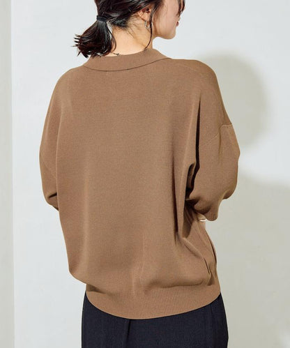 短袖Polo領開襟夏季針織上衣