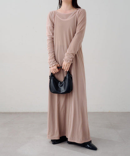 B 透感雙面設計連衣裙