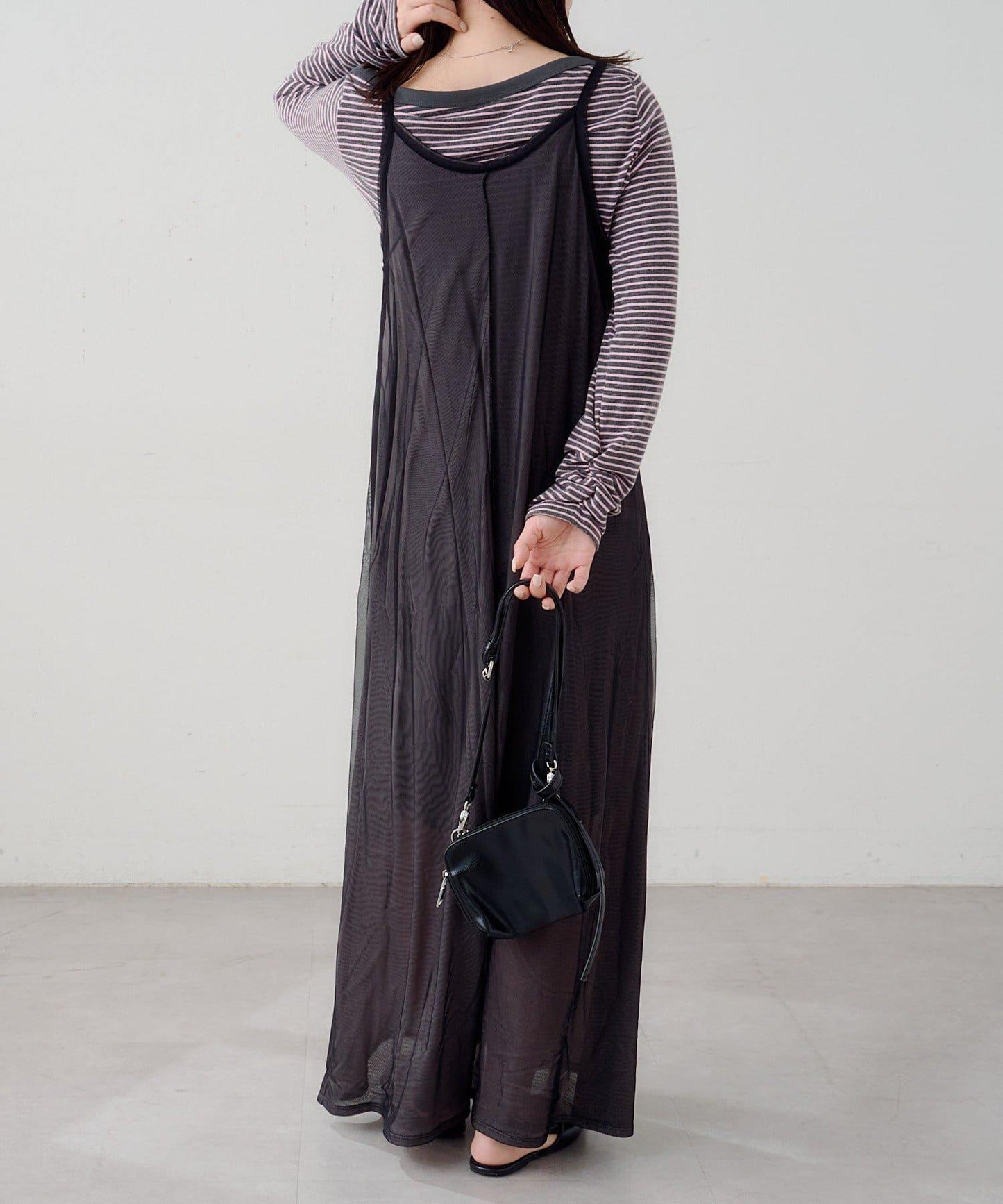 B 透感雙面設計連衣裙