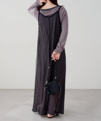 B 透感雙面設計連衣裙