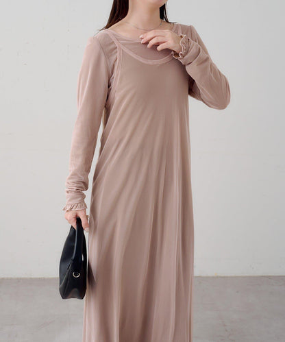 B 透感雙面設計連衣裙