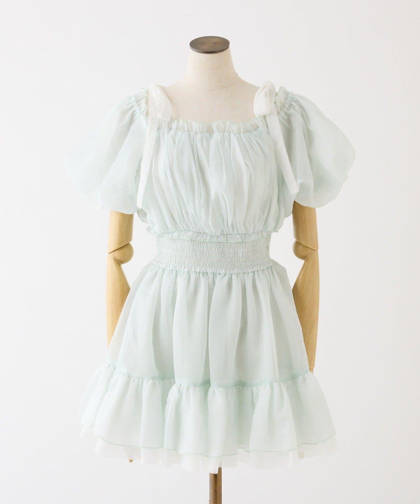 甜美荷葉邊短袖長款上衣