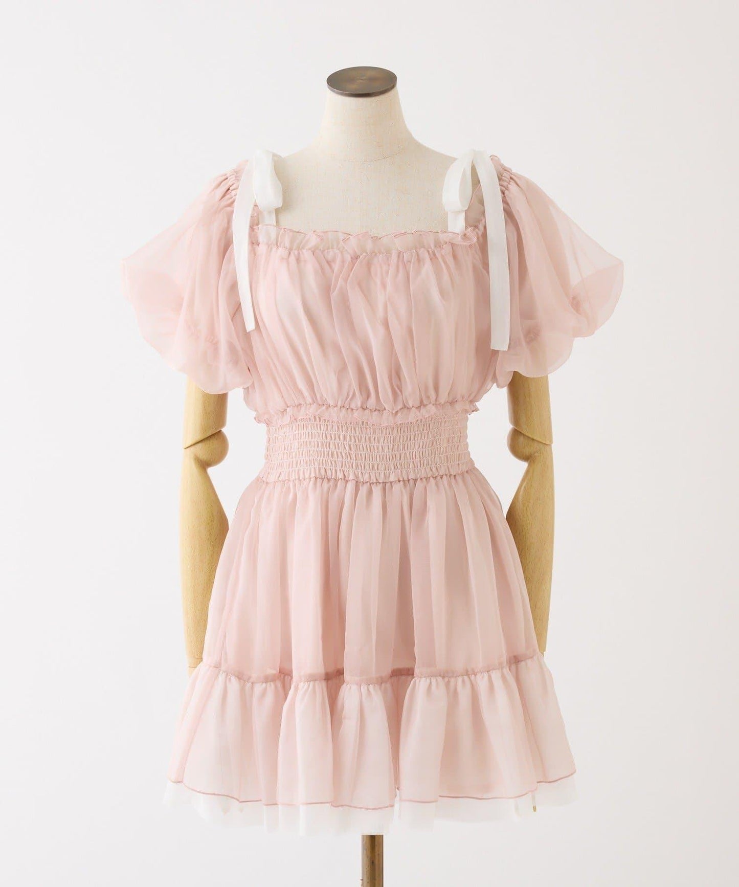 甜美荷葉邊短袖長款上衣