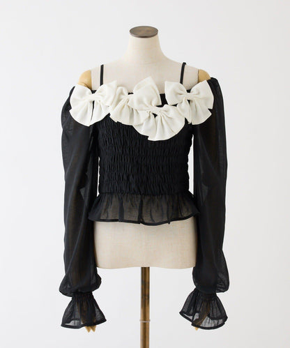 褶皺蝴蝶結設計 襯衫