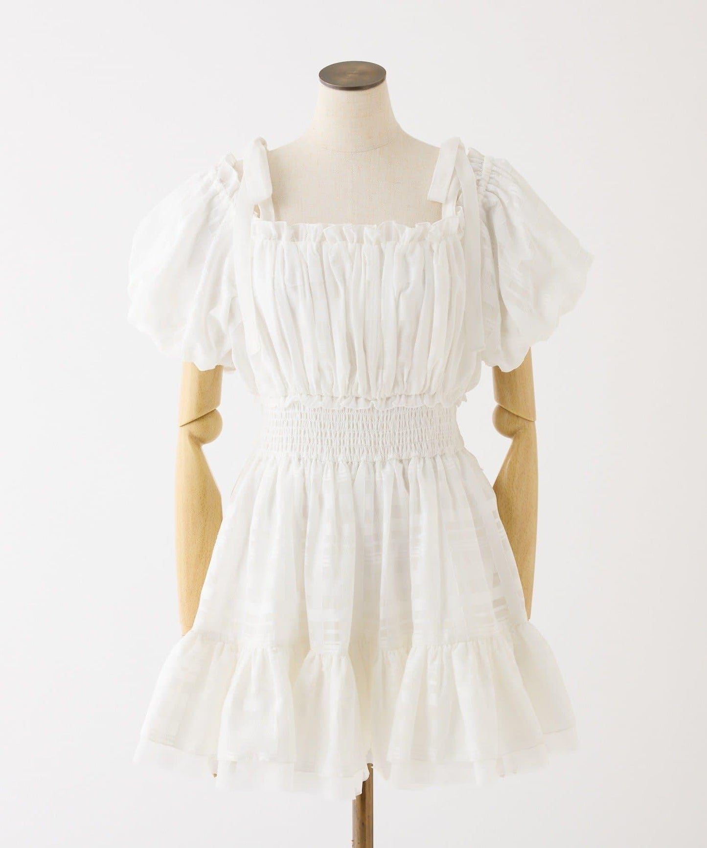 甜美荷葉邊短袖長款上衣