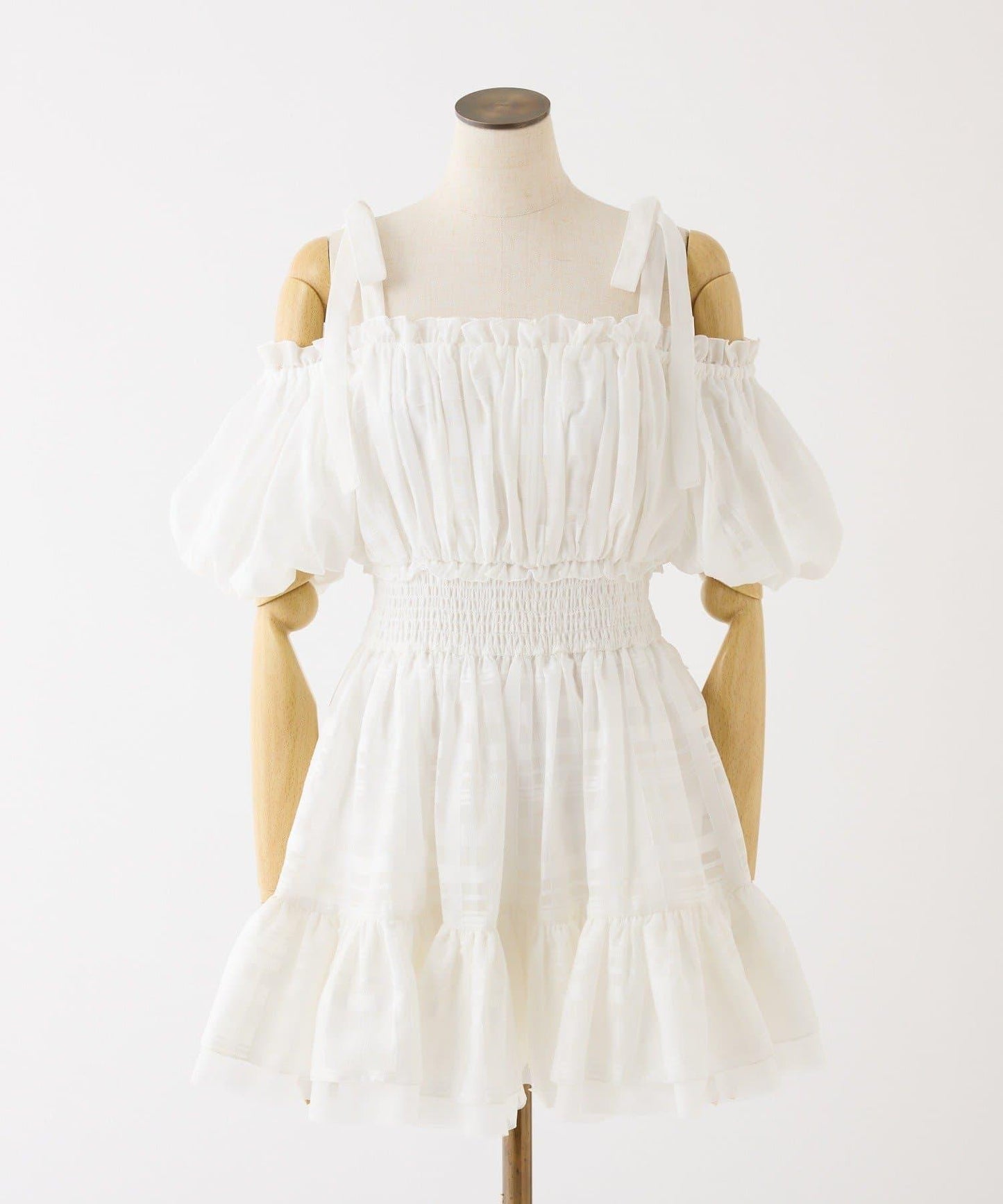 甜美荷葉邊短袖長款上衣