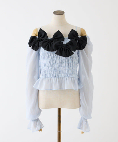 褶皺蝴蝶結設計 襯衫