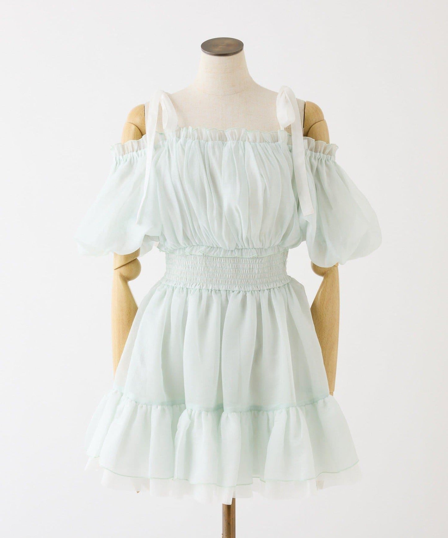 甜美荷葉邊短袖長款上衣