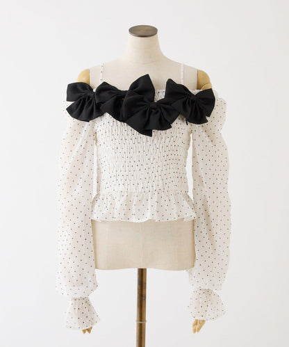 褶皺蝴蝶結設計 襯衫