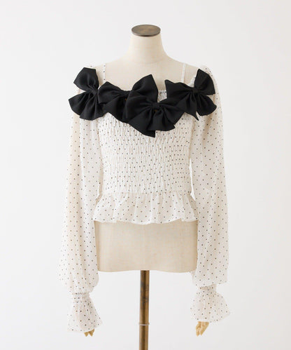 褶皺蝴蝶結設計 襯衫