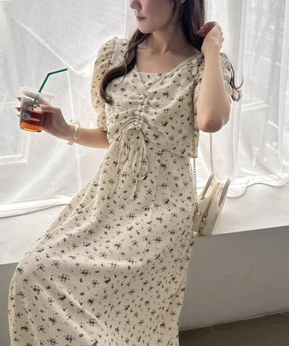 復古褶皺連衣裙