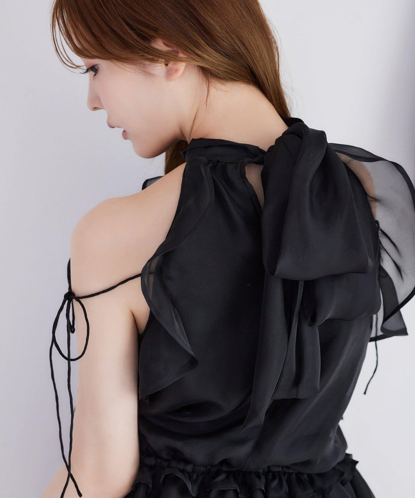 美式背心領迷你連衣裙