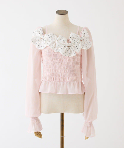 褶皺蝴蝶結設計 襯衫