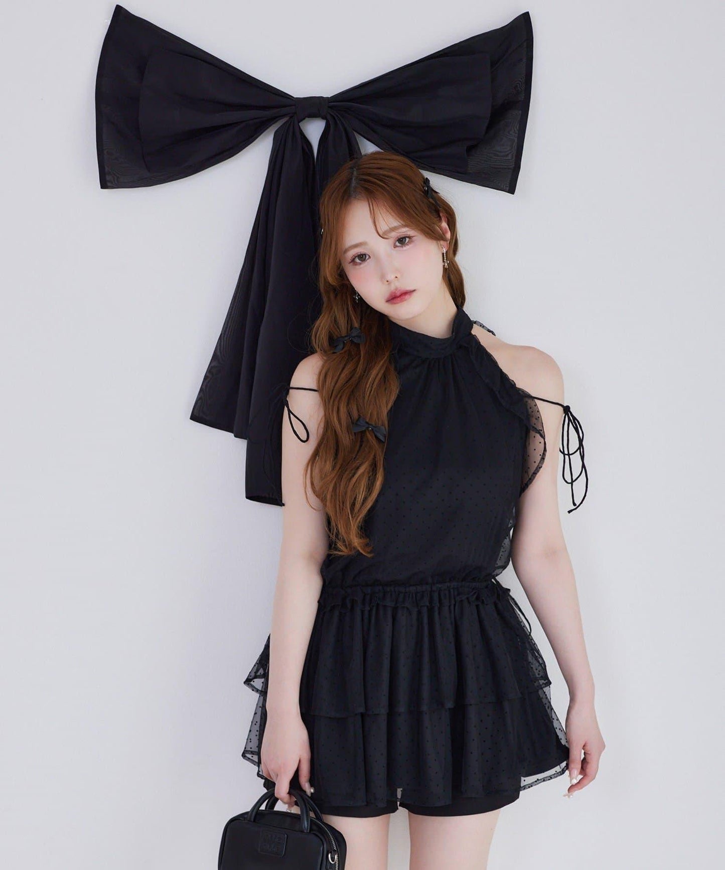 美式背心領迷你連衣裙