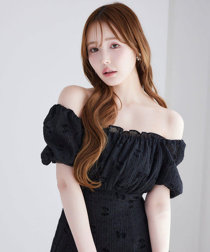 不對稱下襬層疊長款連衣裙