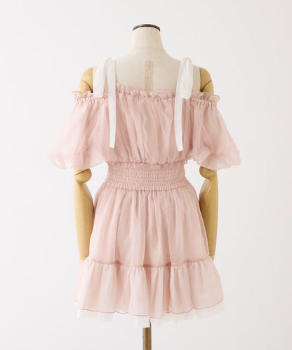 甜美荷葉邊短袖長款上衣