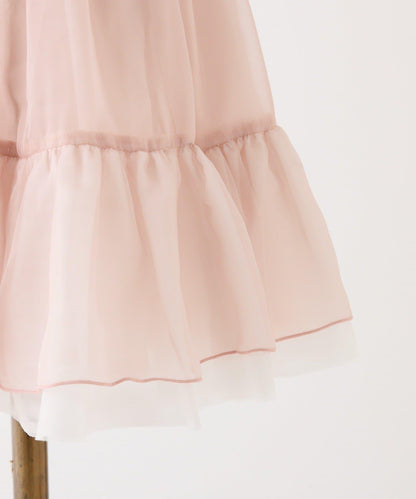 甜美荷葉邊短袖長款上衣