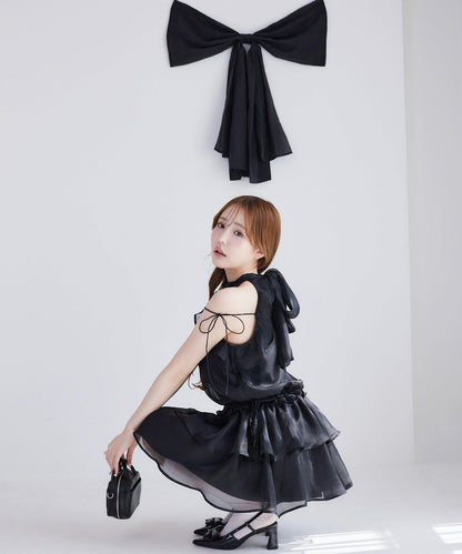 美式背心領迷你連衣裙