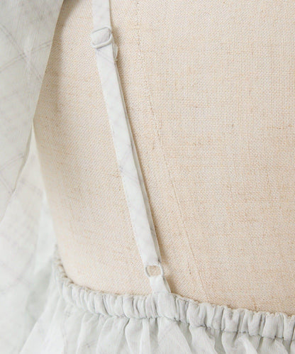 肩部蝴蝶結收褶設計連衣裙