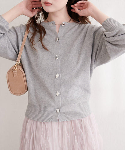 再生聚酯質感紐扣開衫