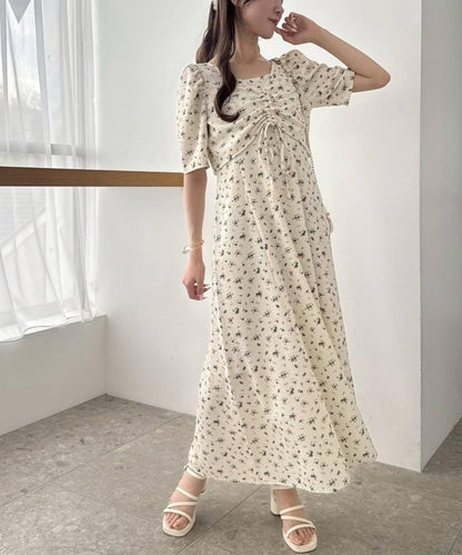 復古褶皺連衣裙