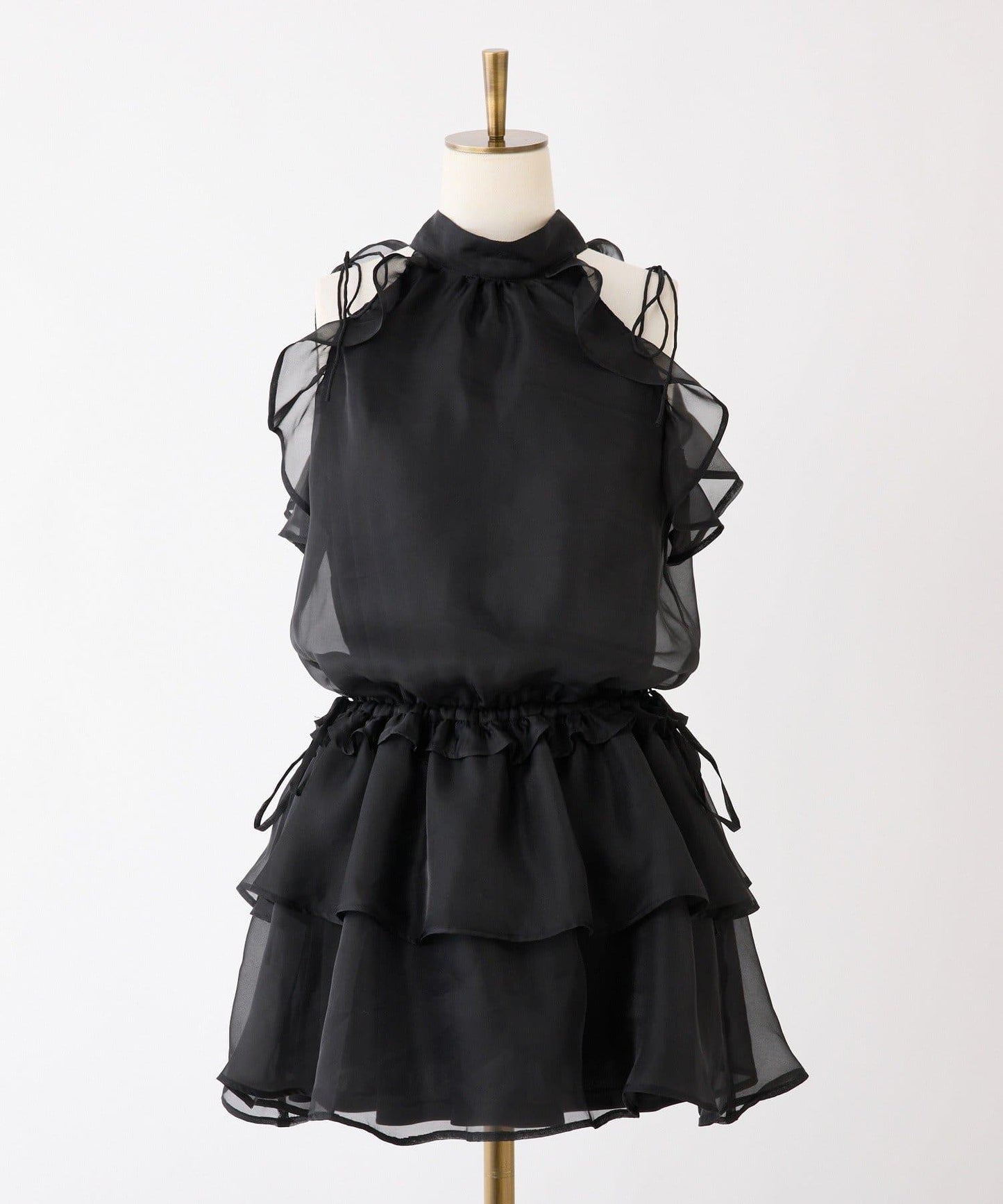 美式背心領迷你連衣裙