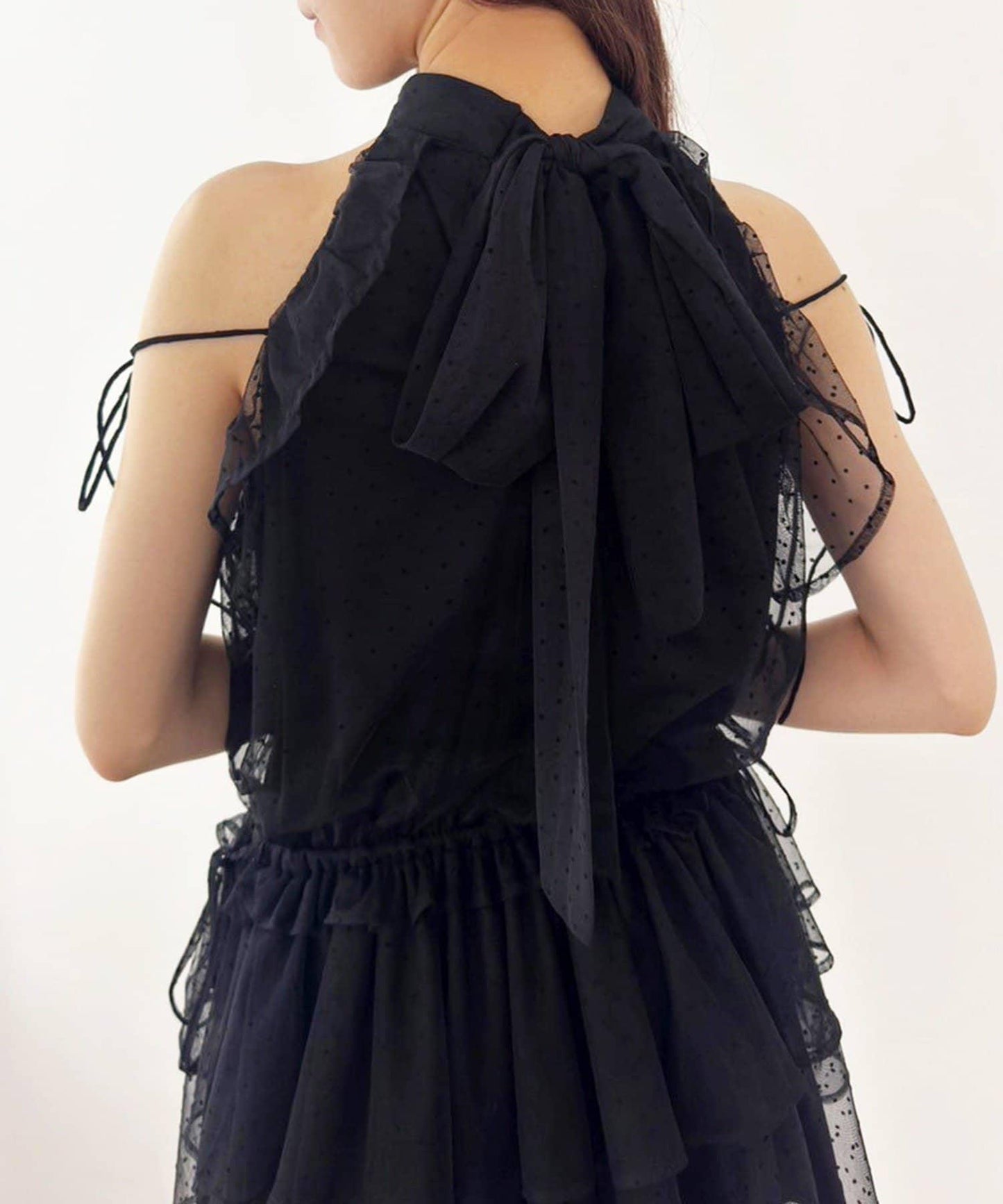 美式背心領迷你連衣裙