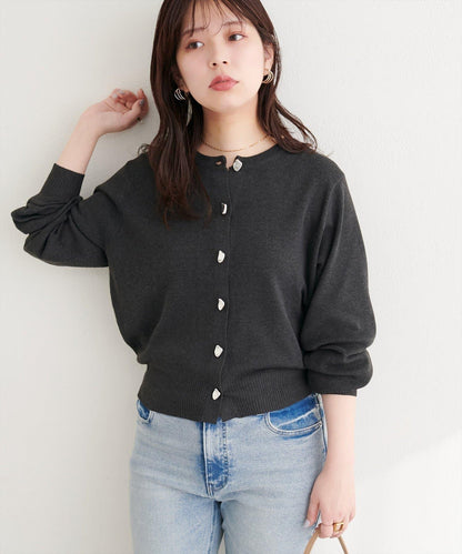 再生聚酯質感紐扣開衫