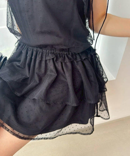 美式背心領迷你連衣裙