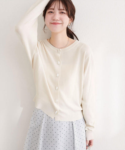 再生聚酯質感紐扣開衫