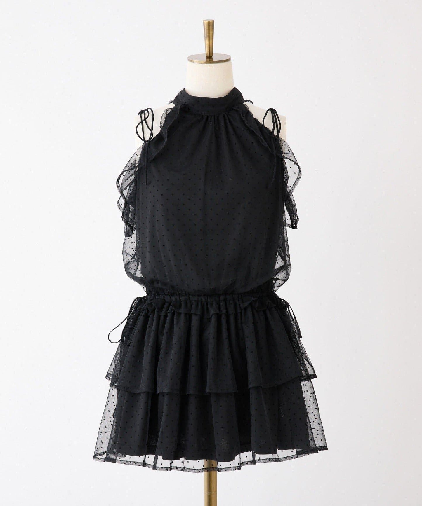 美式背心領迷你連衣裙