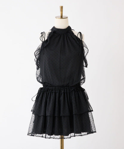 美式背心領迷你連衣裙