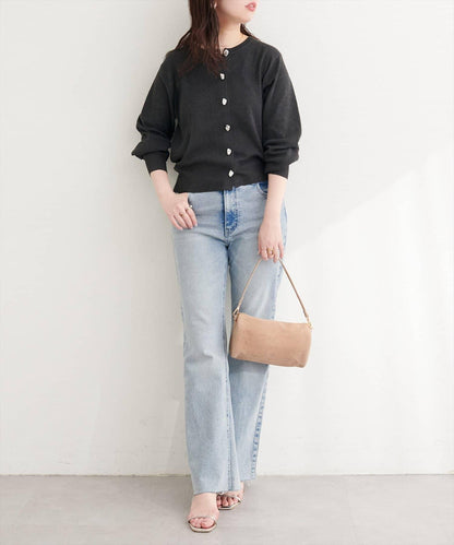 再生聚酯質感紐扣開衫