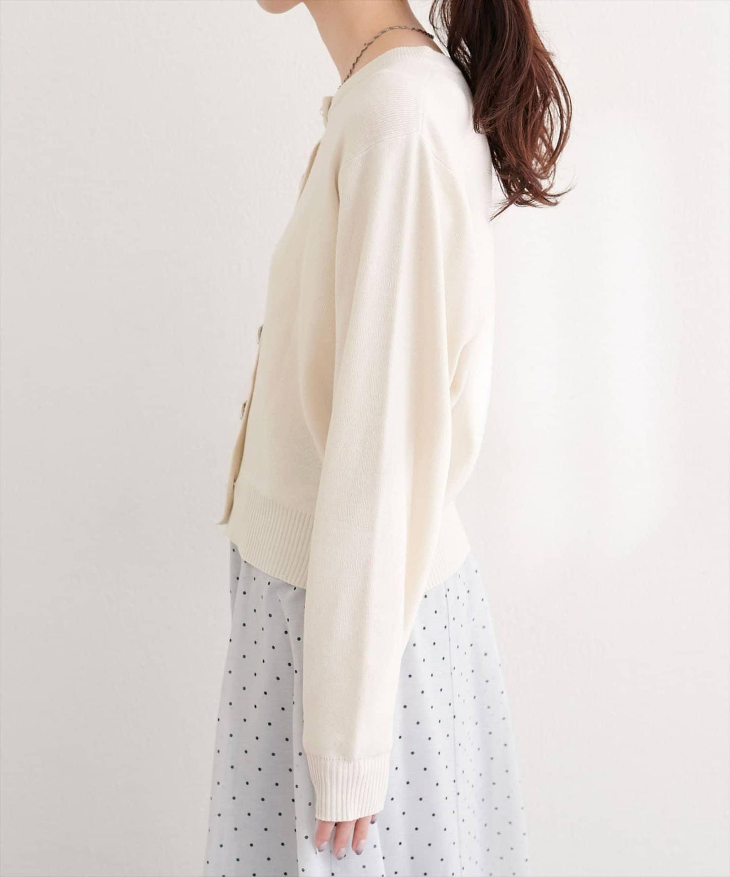 再生聚酯質感紐扣開衫