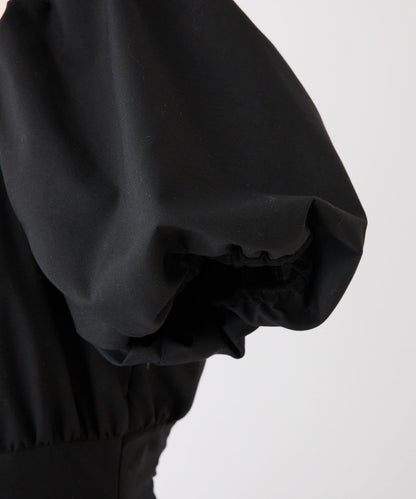 不對稱下襬層疊長款連衣裙