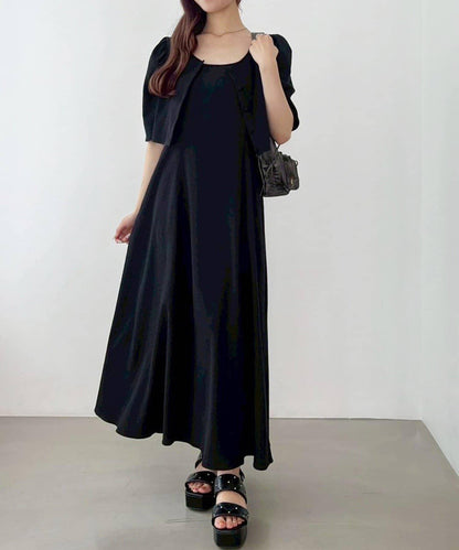 復古褶皺連衣裙